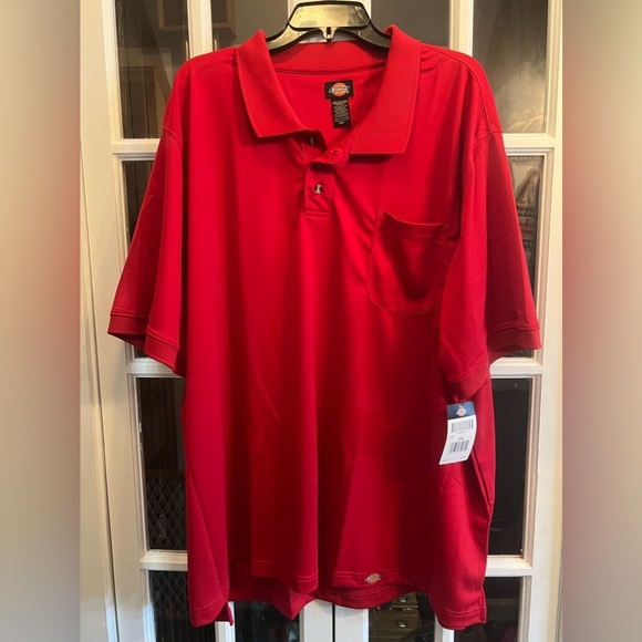 NWT- 🇺🇸 Dickies Red Men’s Collared Polo Pull Over Size 5X - Picture 3 of 8